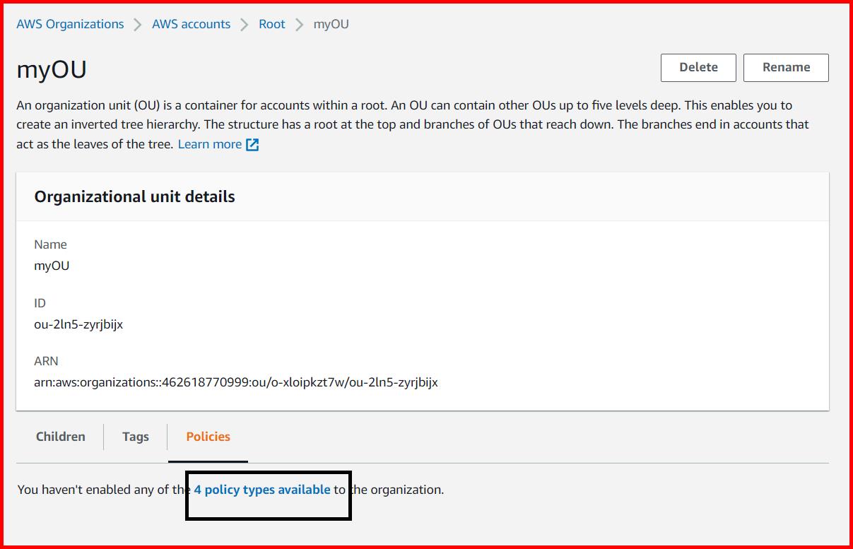 Picture showing the count of policy types available